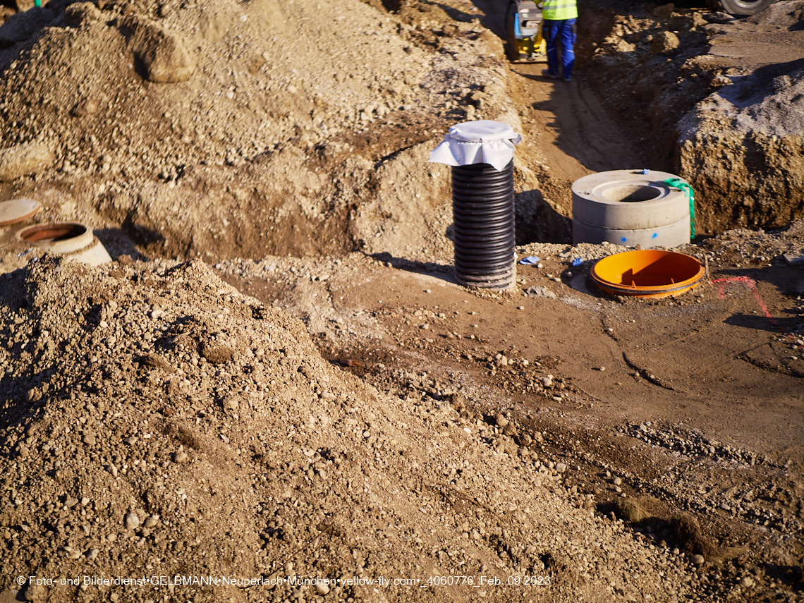 09.02.2023 - Baustelle Haus für Kinder in der Quiddestraße 3 in Neuperlach